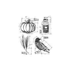Tim Holtz Halloween Blueprint 2 stamp set CMS 167 Stampers Anonymous